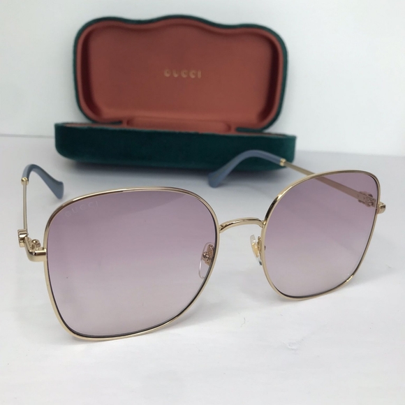 💯 Original GUCCI GG1143S 003This square Gucci sunglass comes in a gold frame - Picture 3 of 11